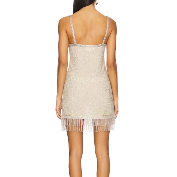 Stone Cold Fox Cream Beaded Mini Dress - Picture 2 of 4
